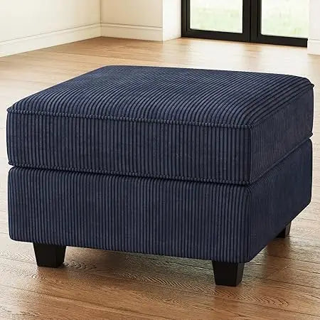 Corduroy Square Modular Storage Ottoman for Sectional Sofa Foot Stool