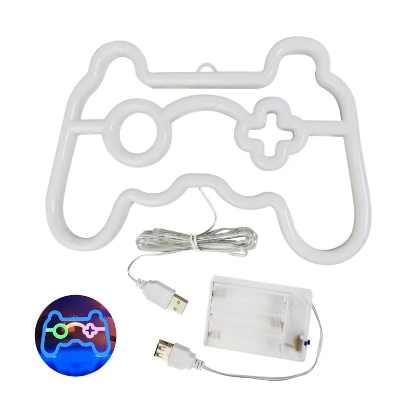 LED Game Neon Sign Gamepad Controller Wall Light Decor for Gamers