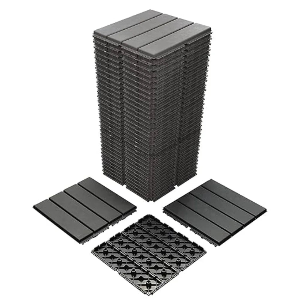 36 Sq Ft Interlocking Plastic Deck Tiles for Patio Poolside Balcony