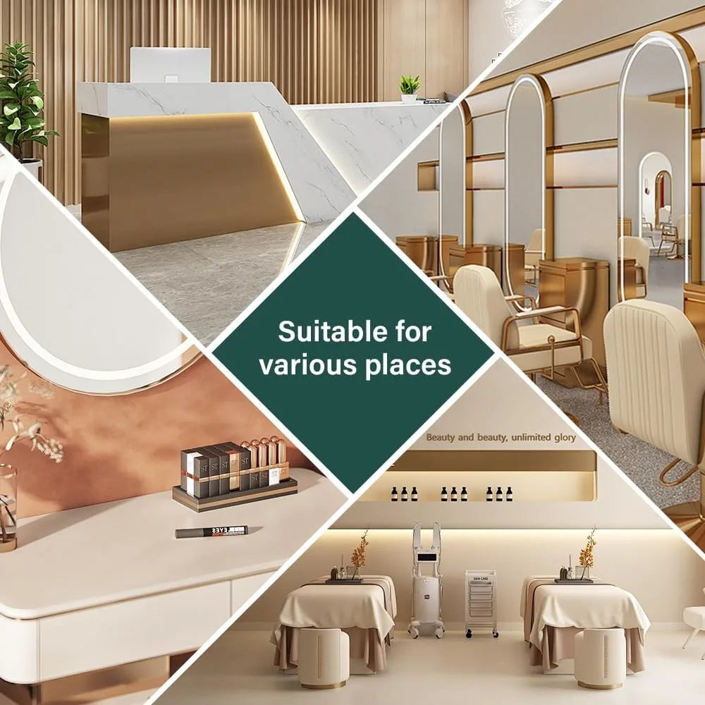 Pink Thickened Vanity Stool Round PU Leather Swivel Adjustable Makeup Chair