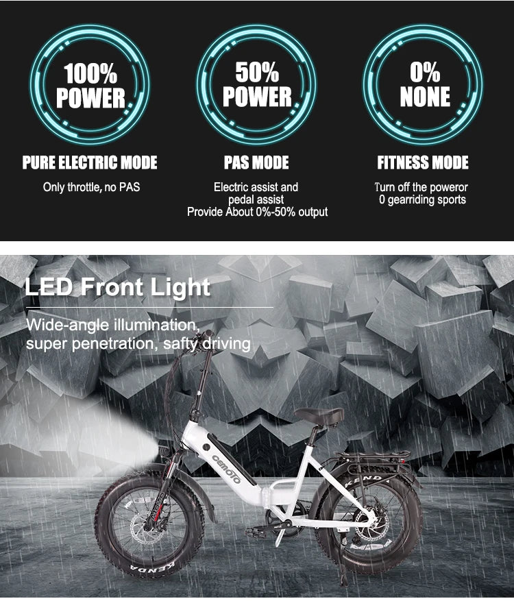 Outdoor Foldable Ebike 48V 750W Fat Tire Urban Commuter