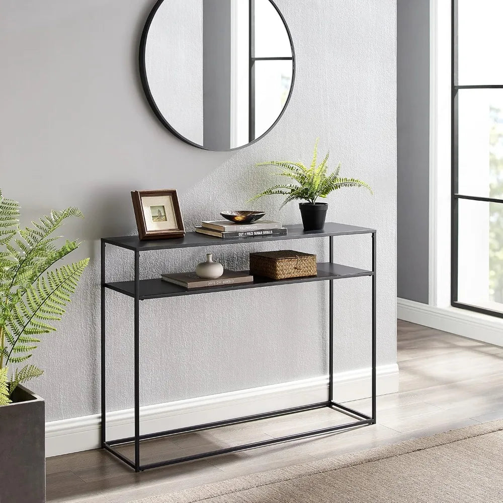 Braxton Sofa Console Table Modern Entryway Living Room Storage Shelf