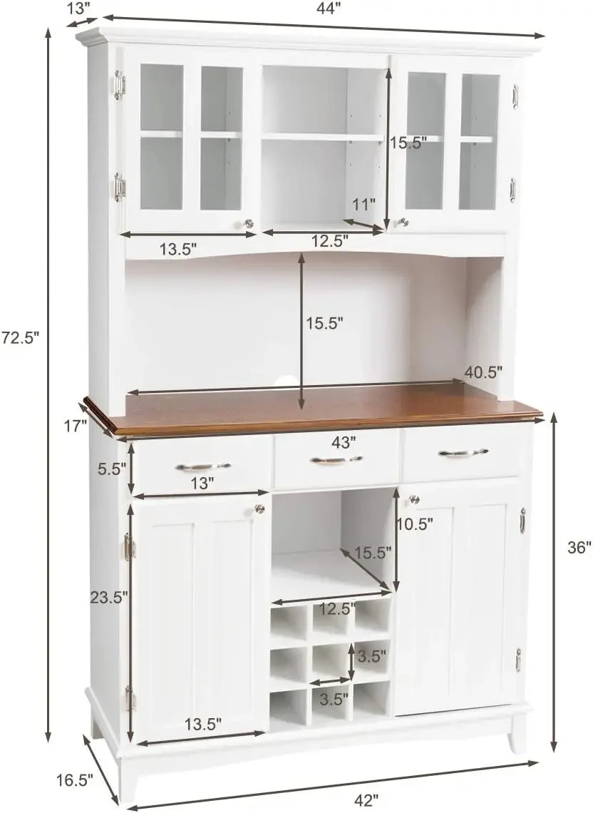 Buffet Hutch Cabinet Kitchen Sideboard Storage Island Wood Server 3 Drawers