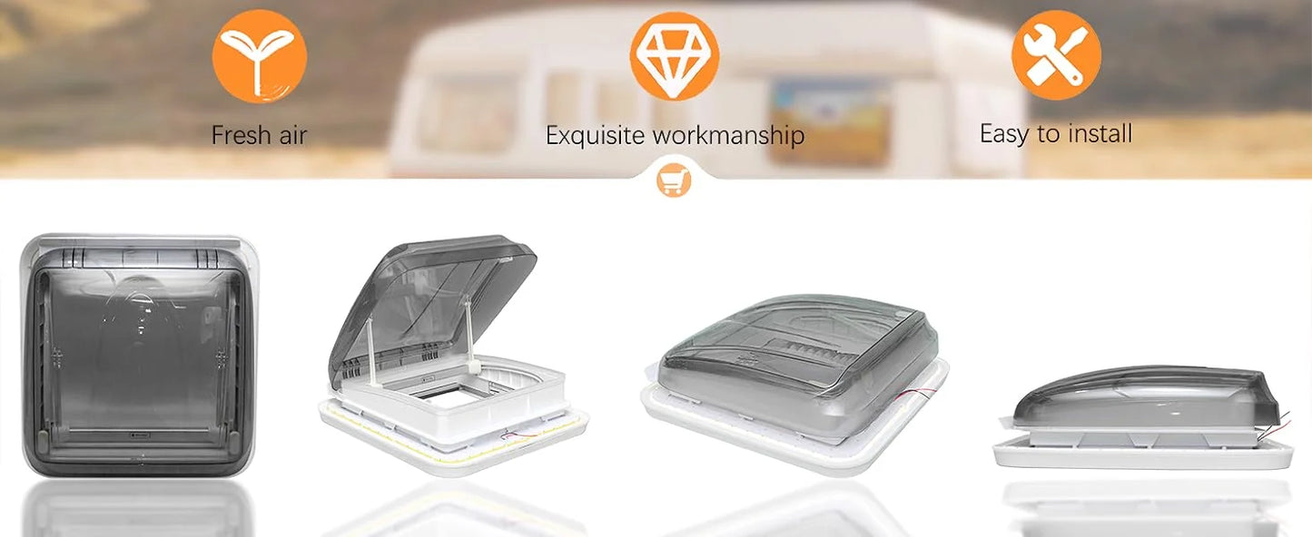 Camper Window RV Skylight with LED Sun Blinds Screen for Trailers