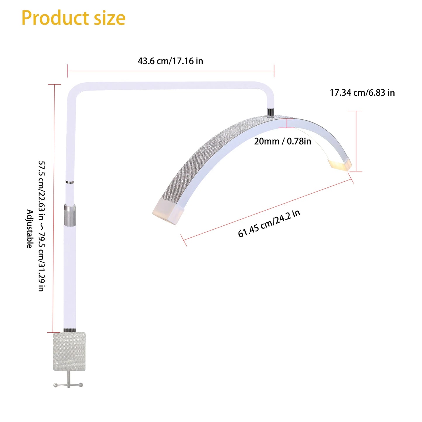 Fosoto Half-moon LED Video Light for Beauty Salon Tattoo Eyelash Work