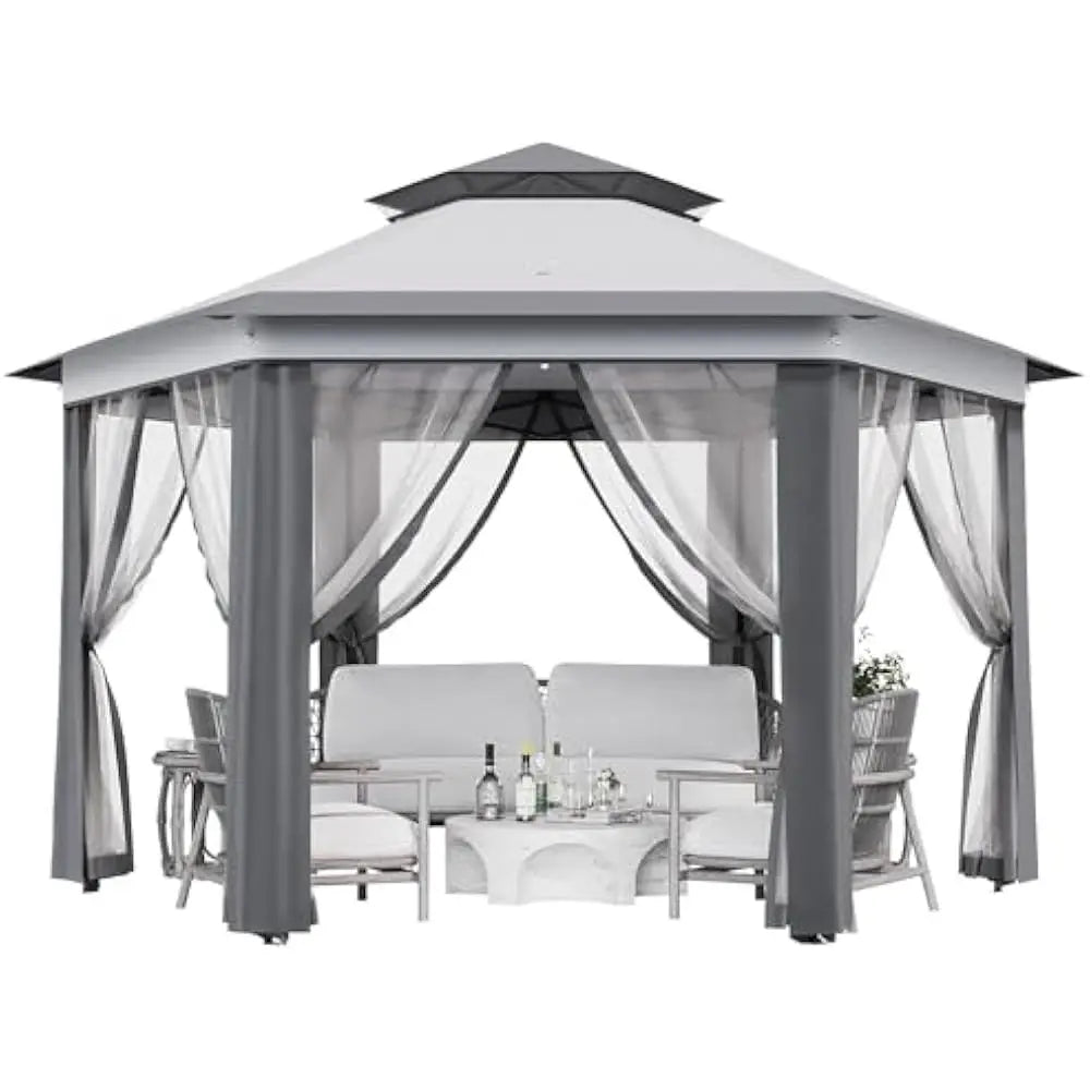 13x13 Pop Up Gazebo Heavy Duty Adjustable Height Instant Canopy Tent