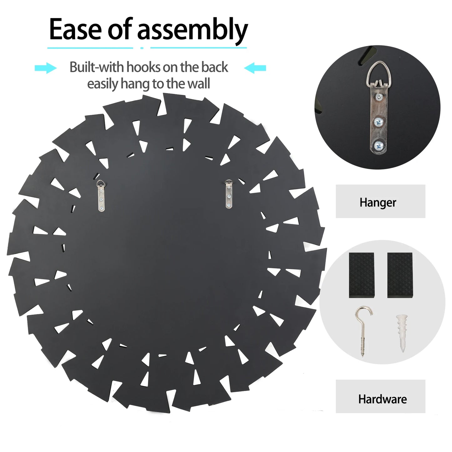 32 Inch Decorative Round Sunburst Wall Mirror Modern Home Decor Accent