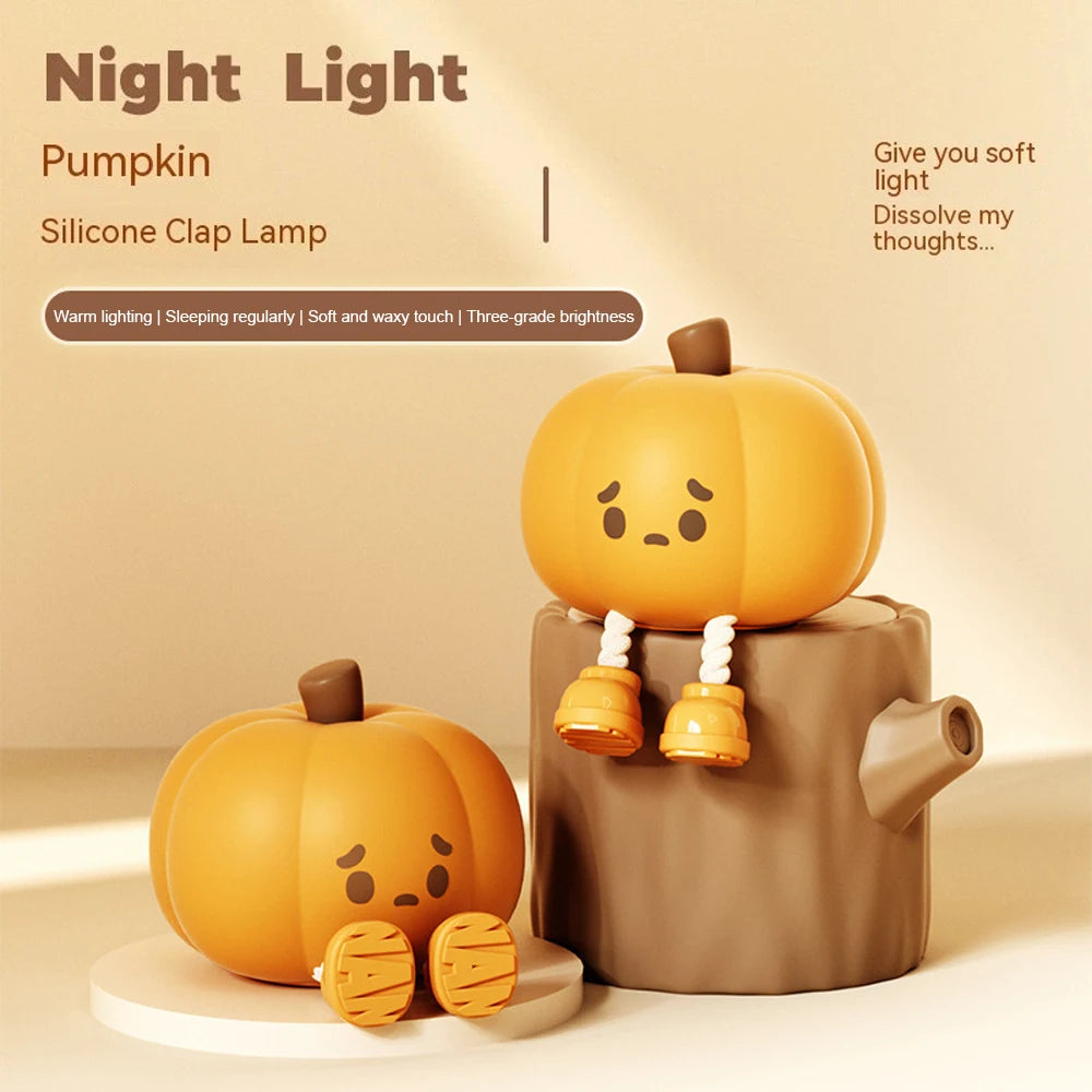 Ljustra Touch Sensor Pumpkin Night Light Rechargeable LED Lamp