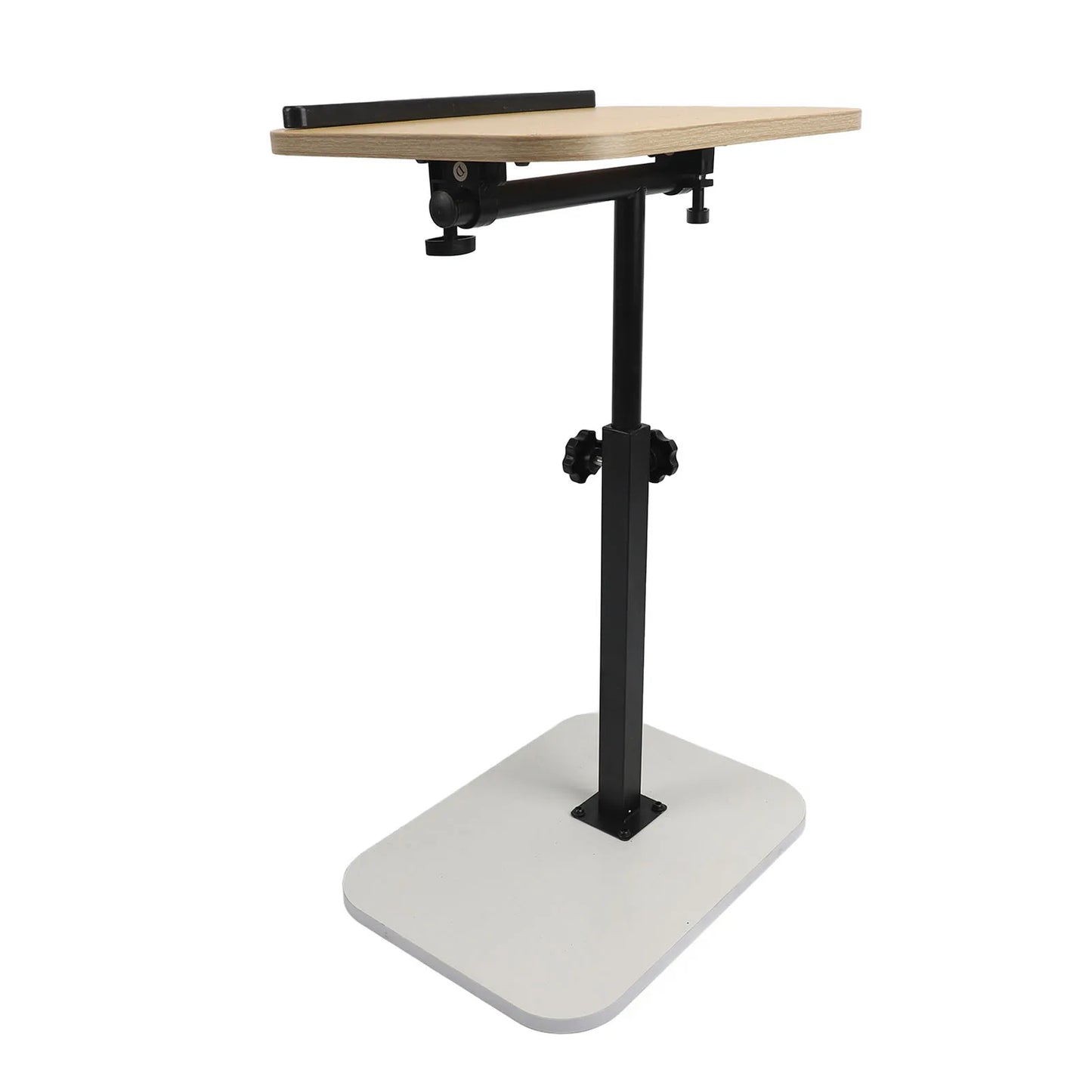 Mobile Lift C Shaped Side Table Wood Carbon Steel Adjustable Couch Desk