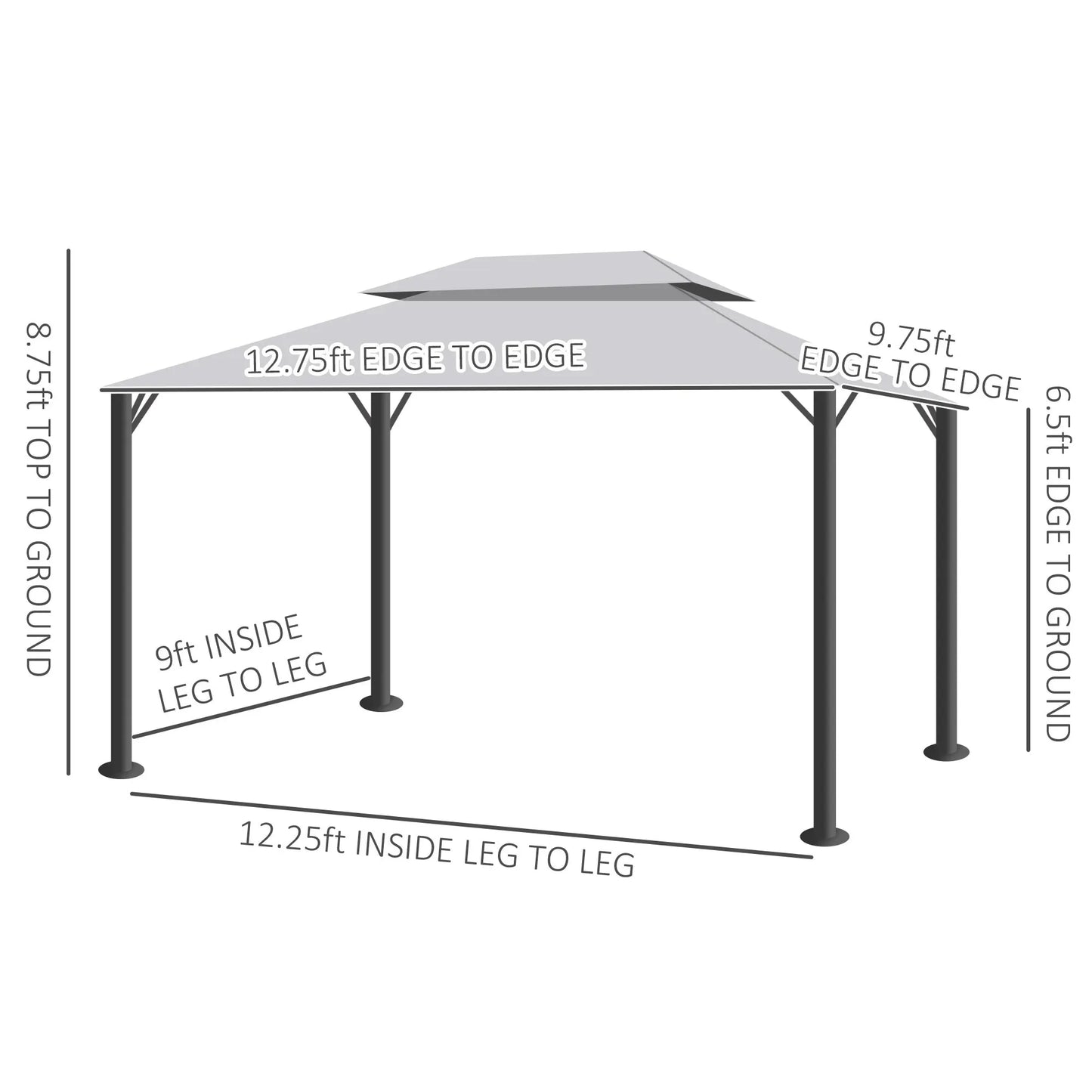 10x13 Patio Gazebo Aluminum Outdoor Canopy with Curtains and Netting
