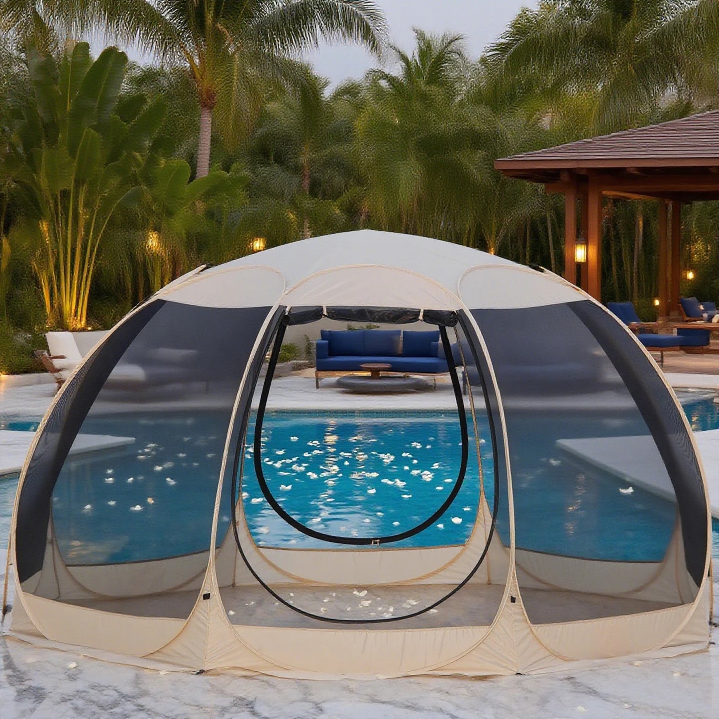 Ljustra Pop Up Party Tent 4-6 Person Pavilion Screen Camping Canopy