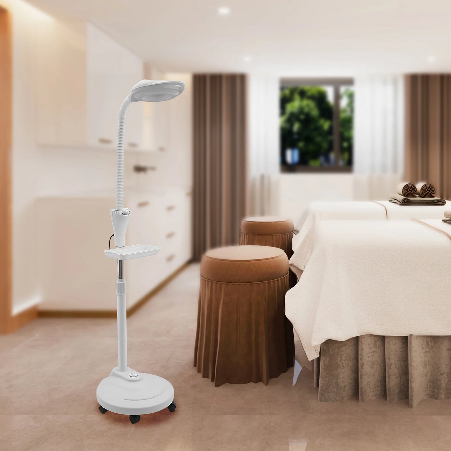 16X Magnifying Lamp Adjustable Brightness Height Storage Tray Salon Tool