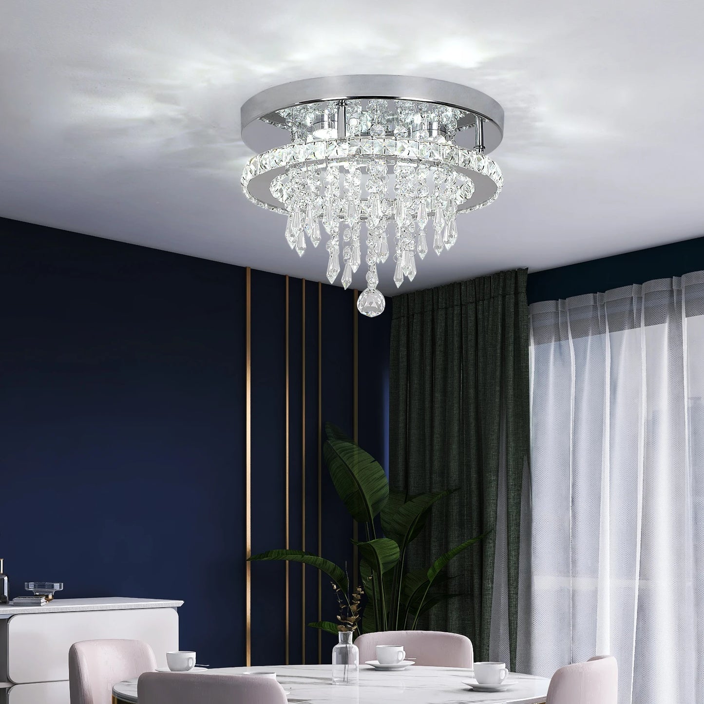 Modern K9 Crystal Chandelier Ceiling Light Fixture LED Pendant Lamp