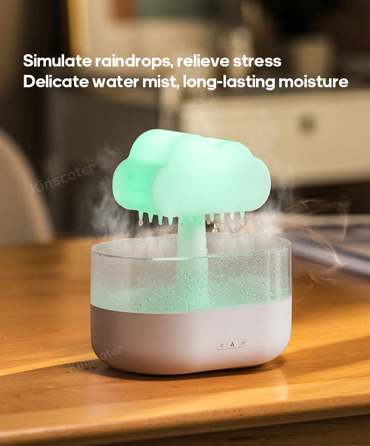Cloud Air Humidifier Aroma Diffuser Ultrasonic Mist Night Light Rain Sound