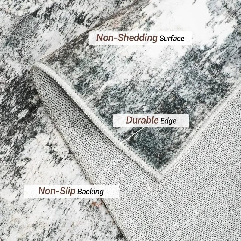 8x10 Modern Abstract Washable Area Rug Stain Resistant Non-Shedding