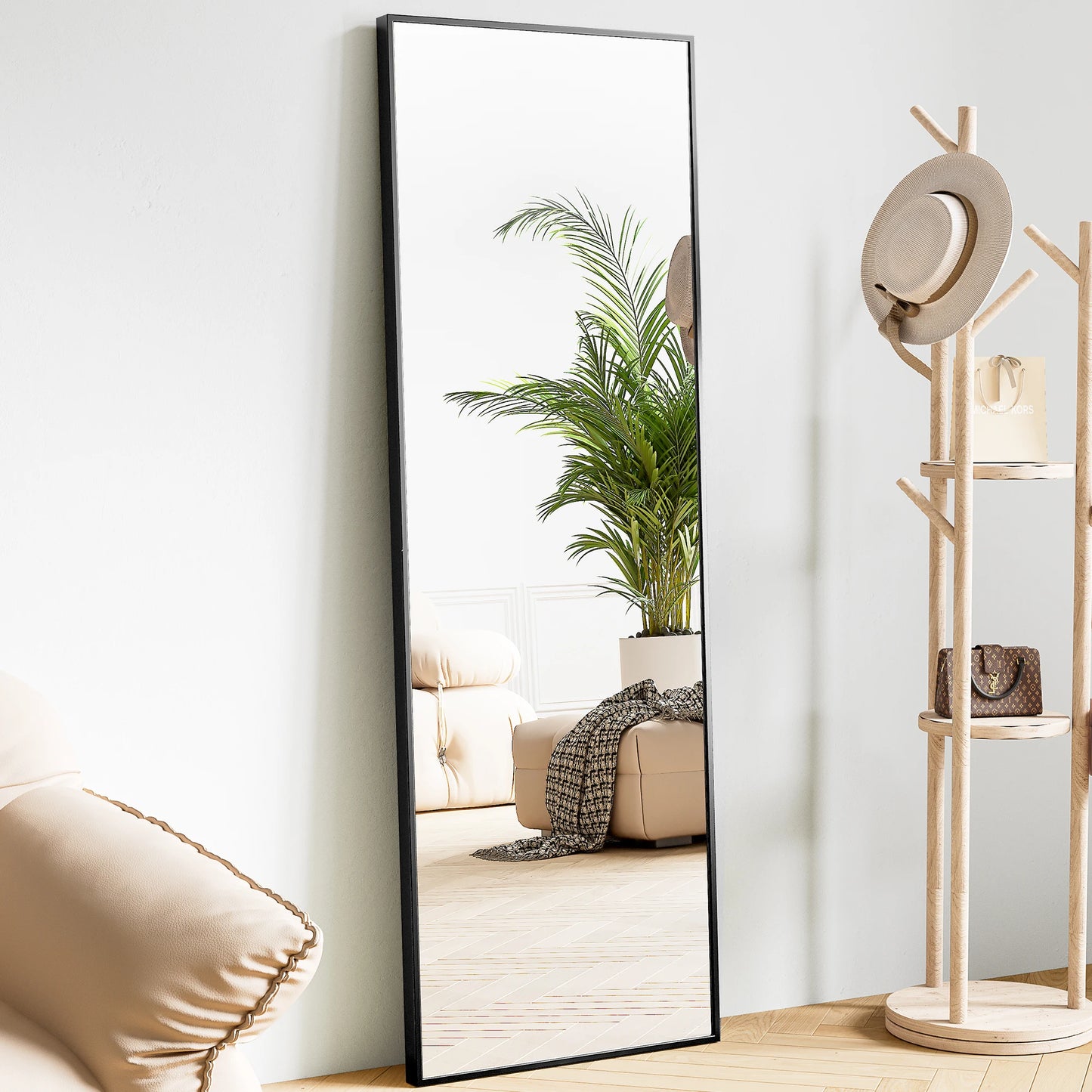 Ljustra 64x21 Full Body Wall Mirror Standing Hanging Leaning Aluminum Frame