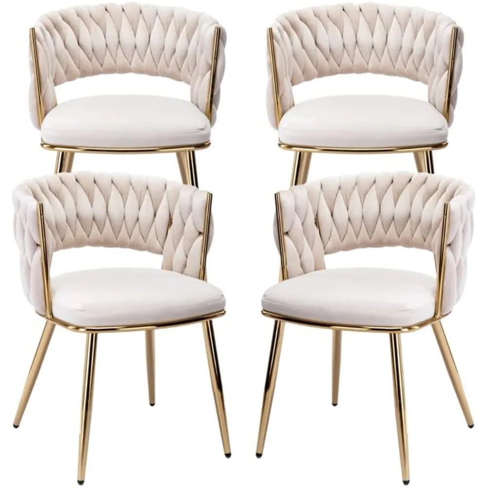 Modern Velvet Dining Chairs Set of 4 Upholstered Accent Chairs
