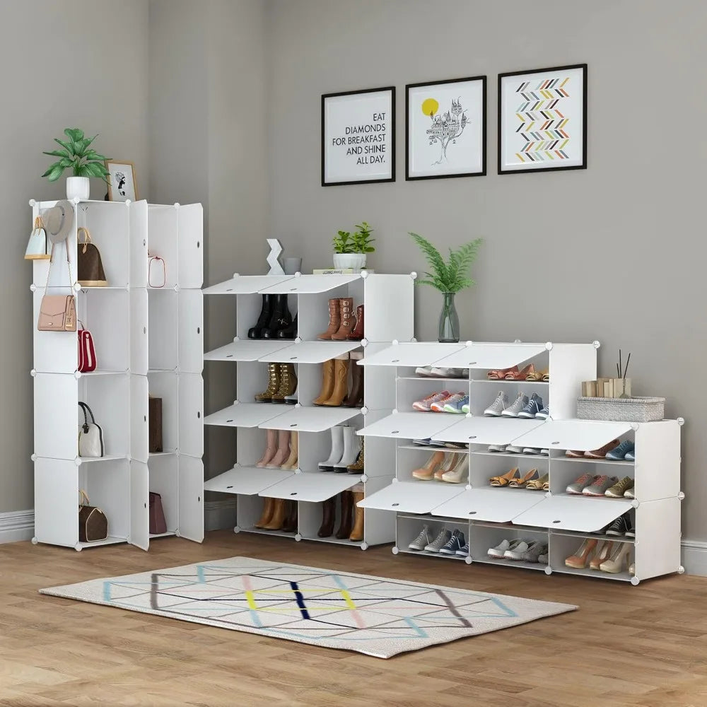 8 Tier Shoe Rack Storage Organizer for 32 Pairs Closet Entryway