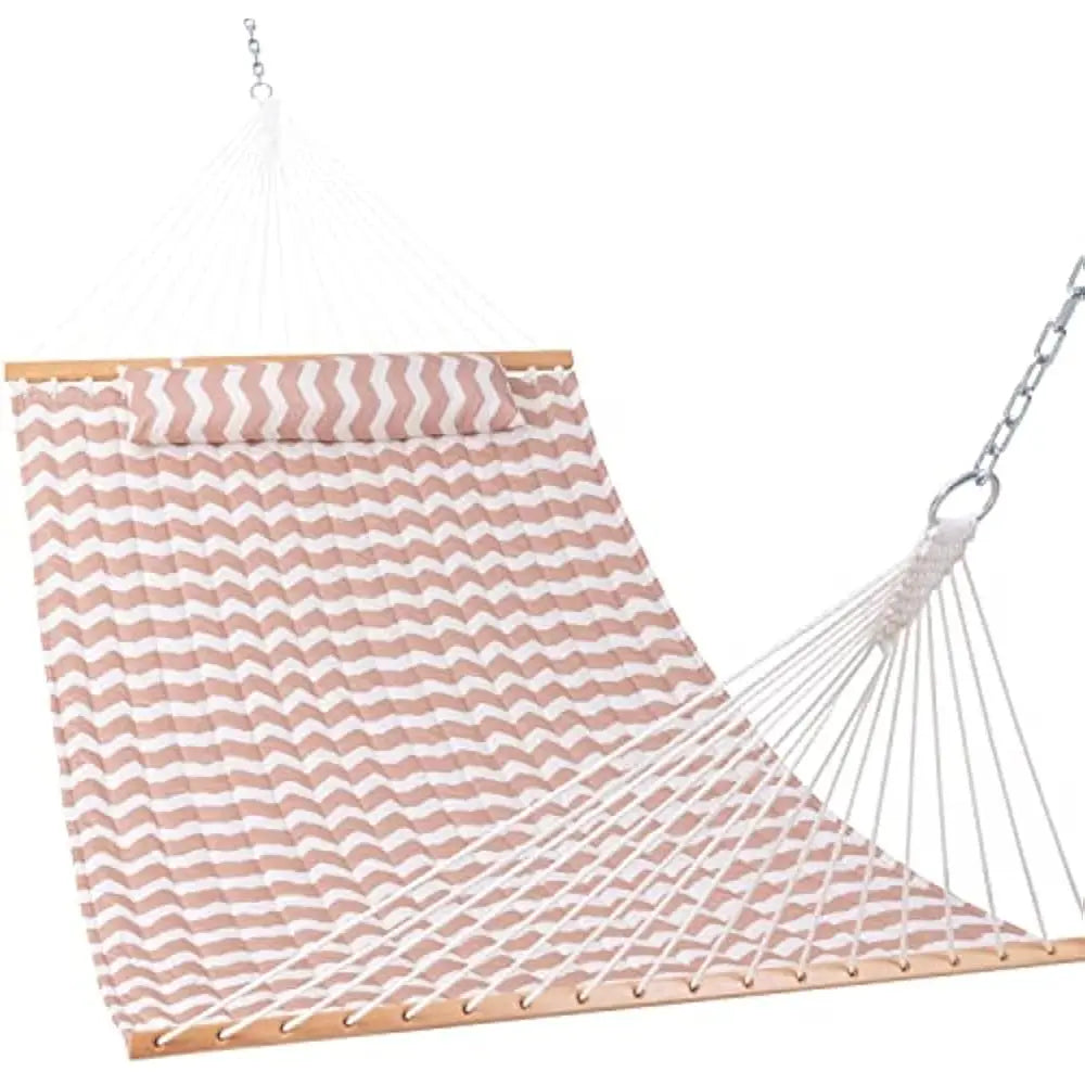 12FT Double Quilted Hammock with Pillow Outdoor Furniture 450LB Capacity