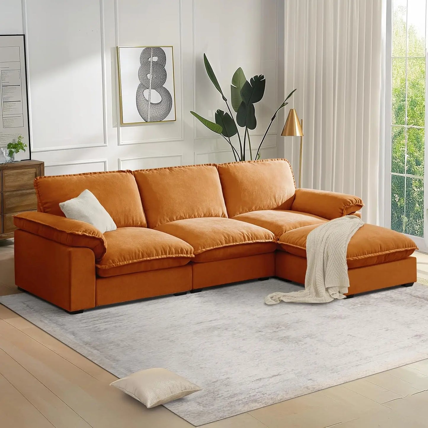 Ljustra Modular Sectional Sofa Deep Seat Reversible Chaise Couch
