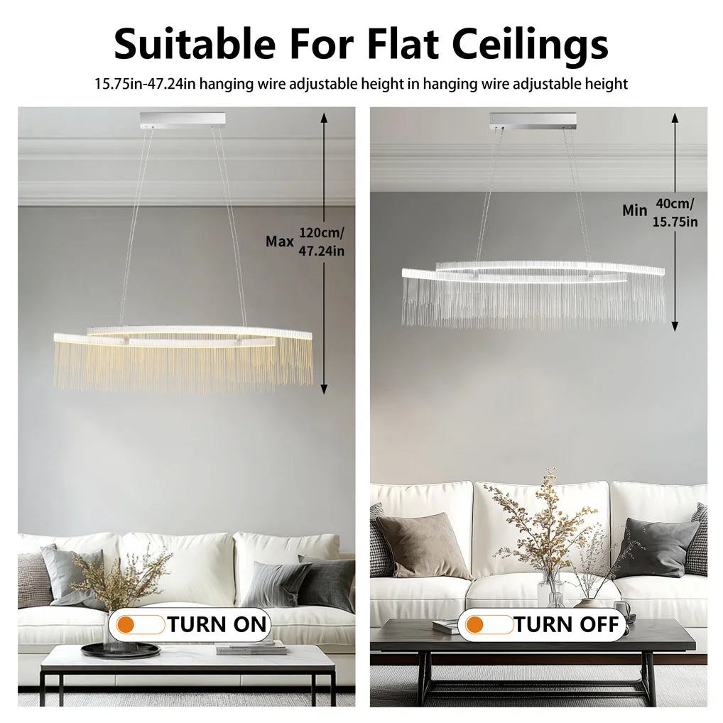 Modern Crystal Chandelier Pendant Light Fixture for Dining Room