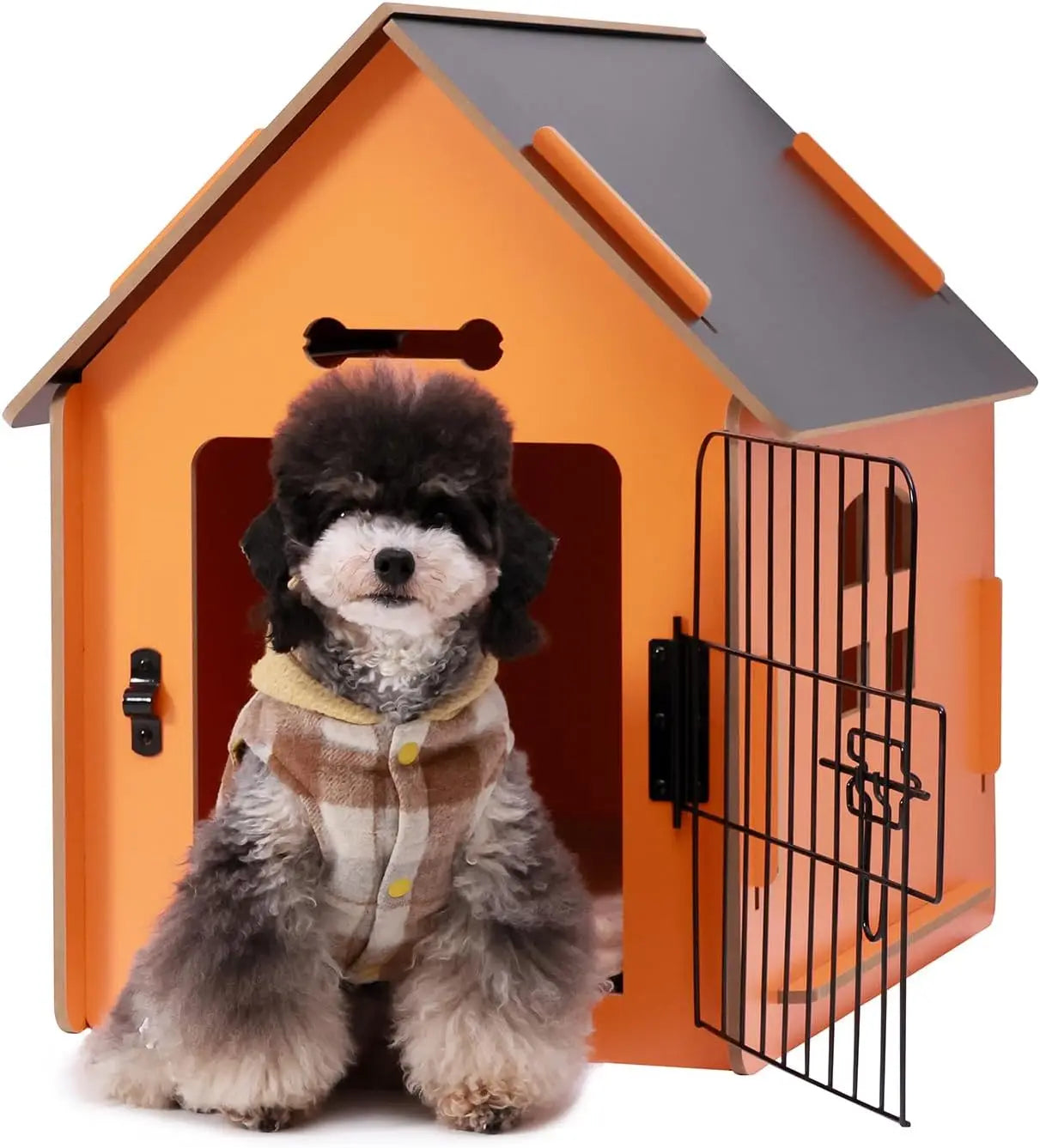 Cozy Wooden Indoor Dog House for Small Dogs and Cats with Air Vents