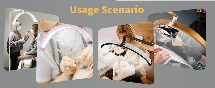 Fosoto Half-moon LED Video Light for Beauty Salon Tattoo Eyelash Work