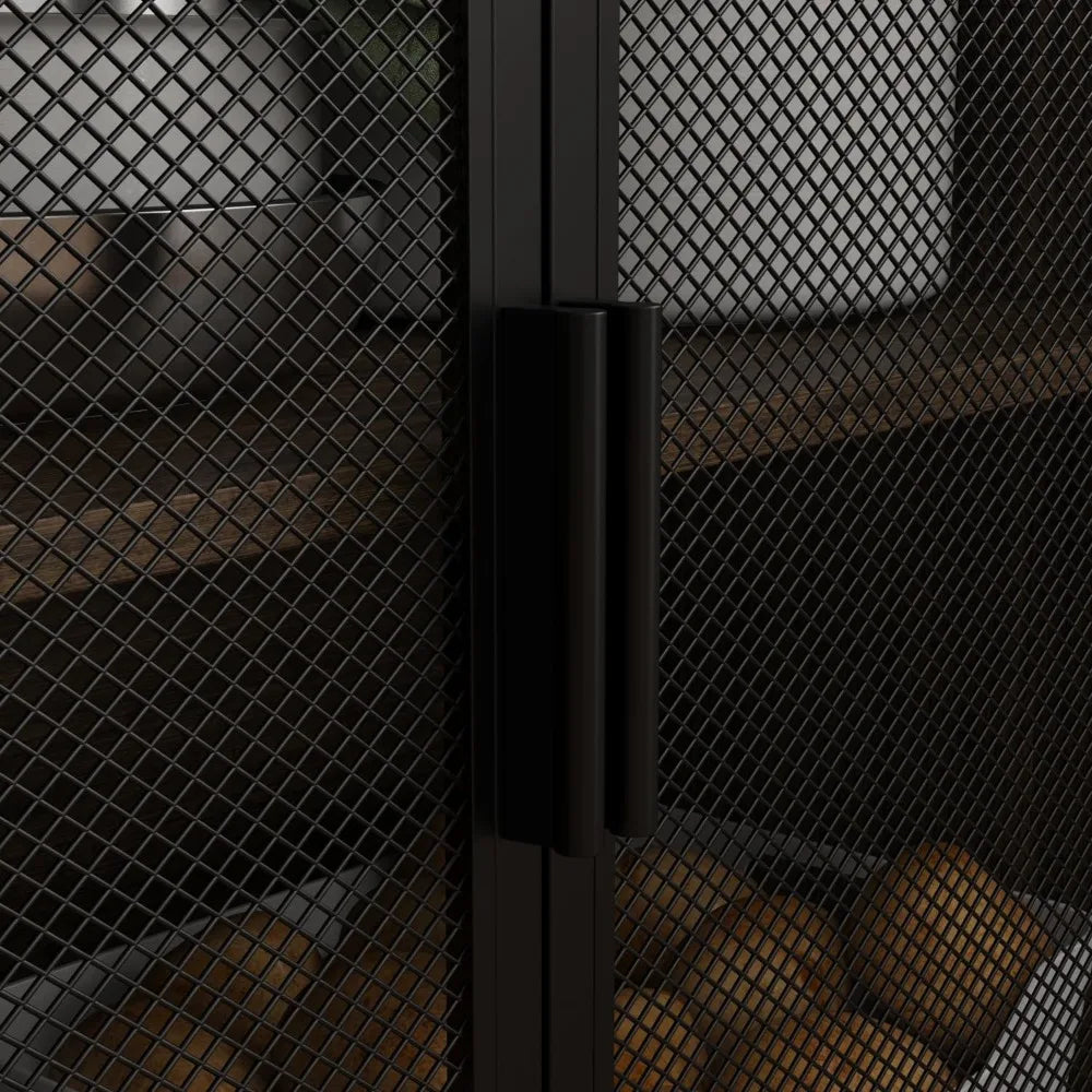 70.9 Inch Sideboard Buffet Storage Cabinet with Hutch and Metal Doors