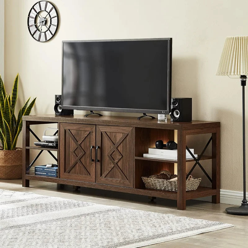 Ljustra Modern TV Stand for 75 Inch TV with Storage Soft Closing Doors