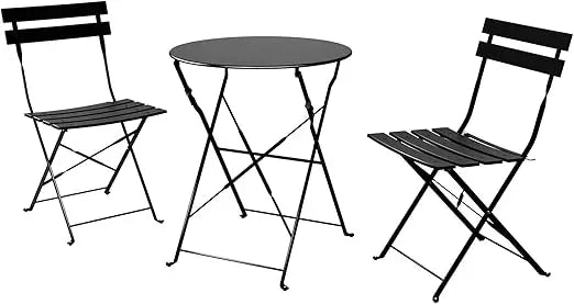 3-Piece Folding Bistro Set Outdoor Indoor Garden Patio Chairs Table