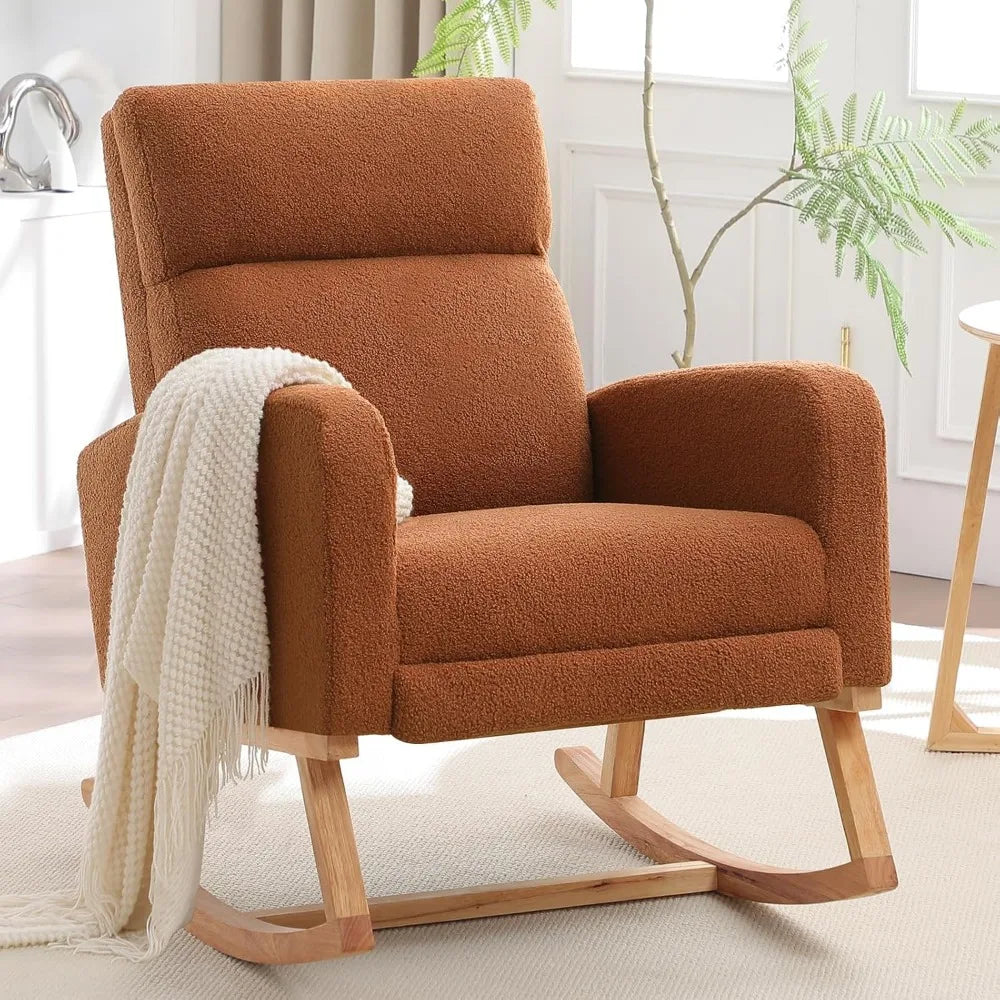 Ljustra Rocking Chair with Foot Rest Nursing Glider High Backrest Comfort