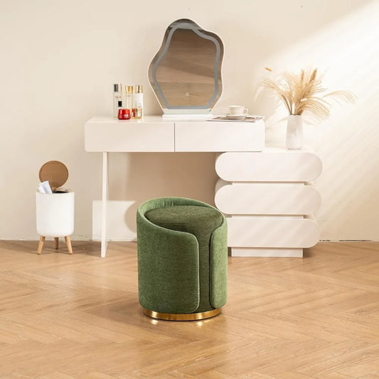 Swivel Vanity Stool Gold Base Modern Round Makeup Vanity Chair