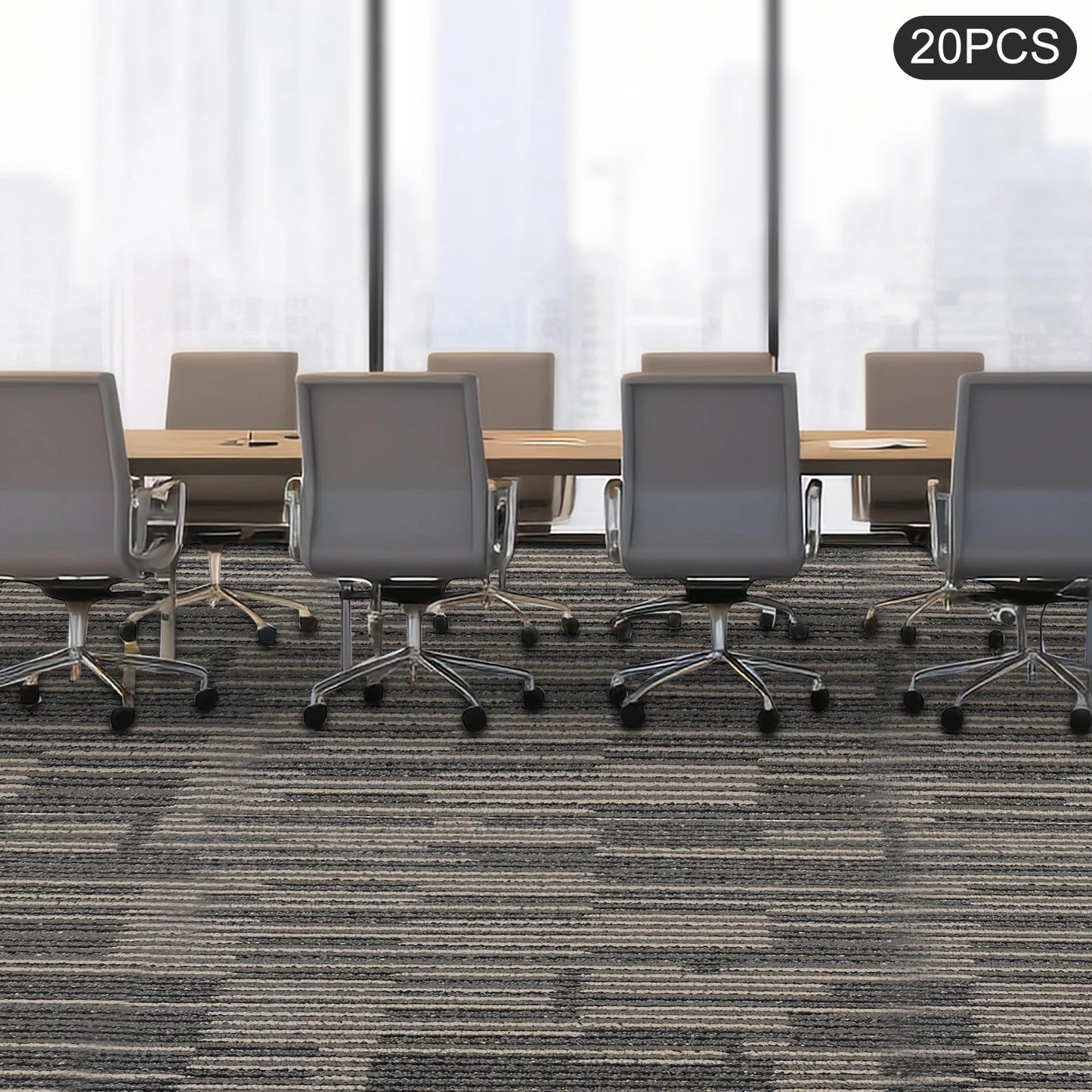 20Pcs Soft Padded Square Carpets 20x20" Washable Floor Mat Set