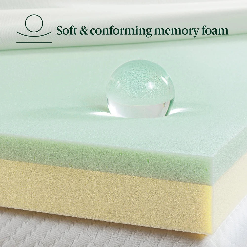 Ljustra Dual-Layer Memory Foam Mattress Topper Twin Odor Absorbing