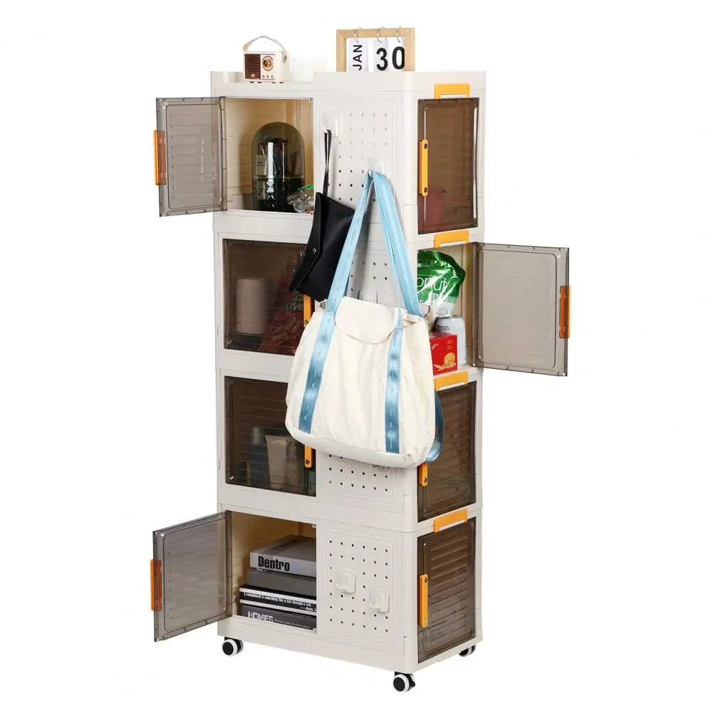 Foldable Storage Bins Stackable Collapsible Organizers with Wheels