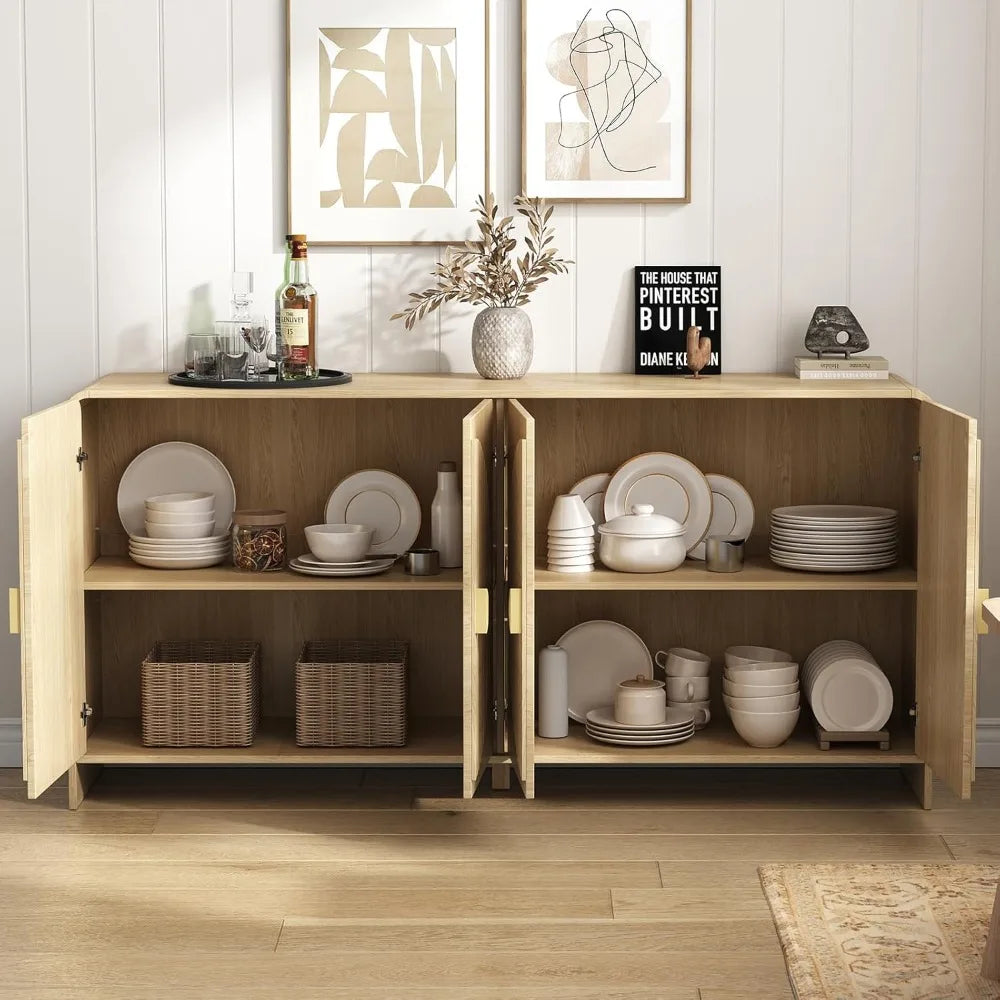 Modern 65" Sideboard Buffet Storage Cabinet with Adjustable Shelves