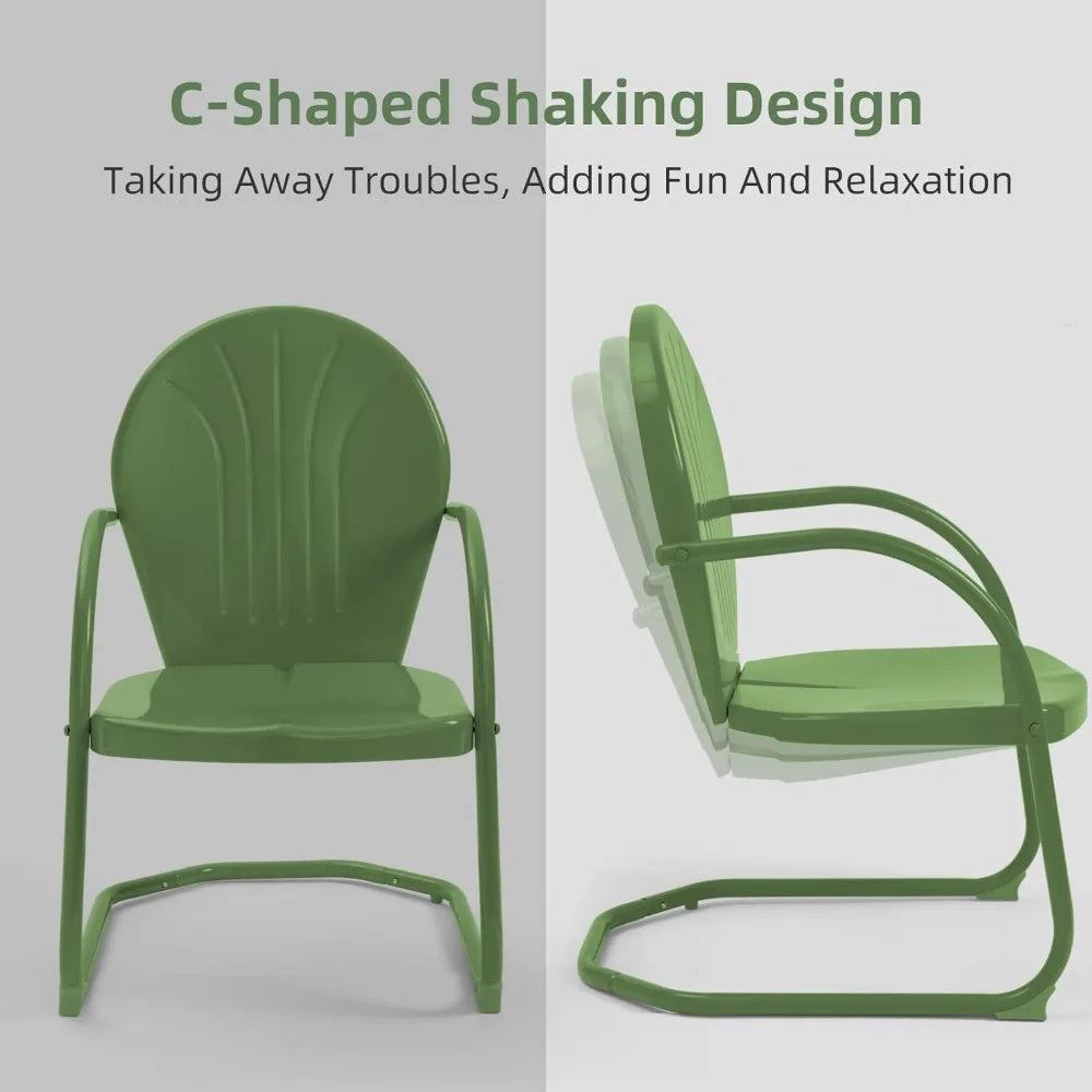 Ljustra Retro Metal Patio Bistro Set 3 Pieces Outdoor Seating