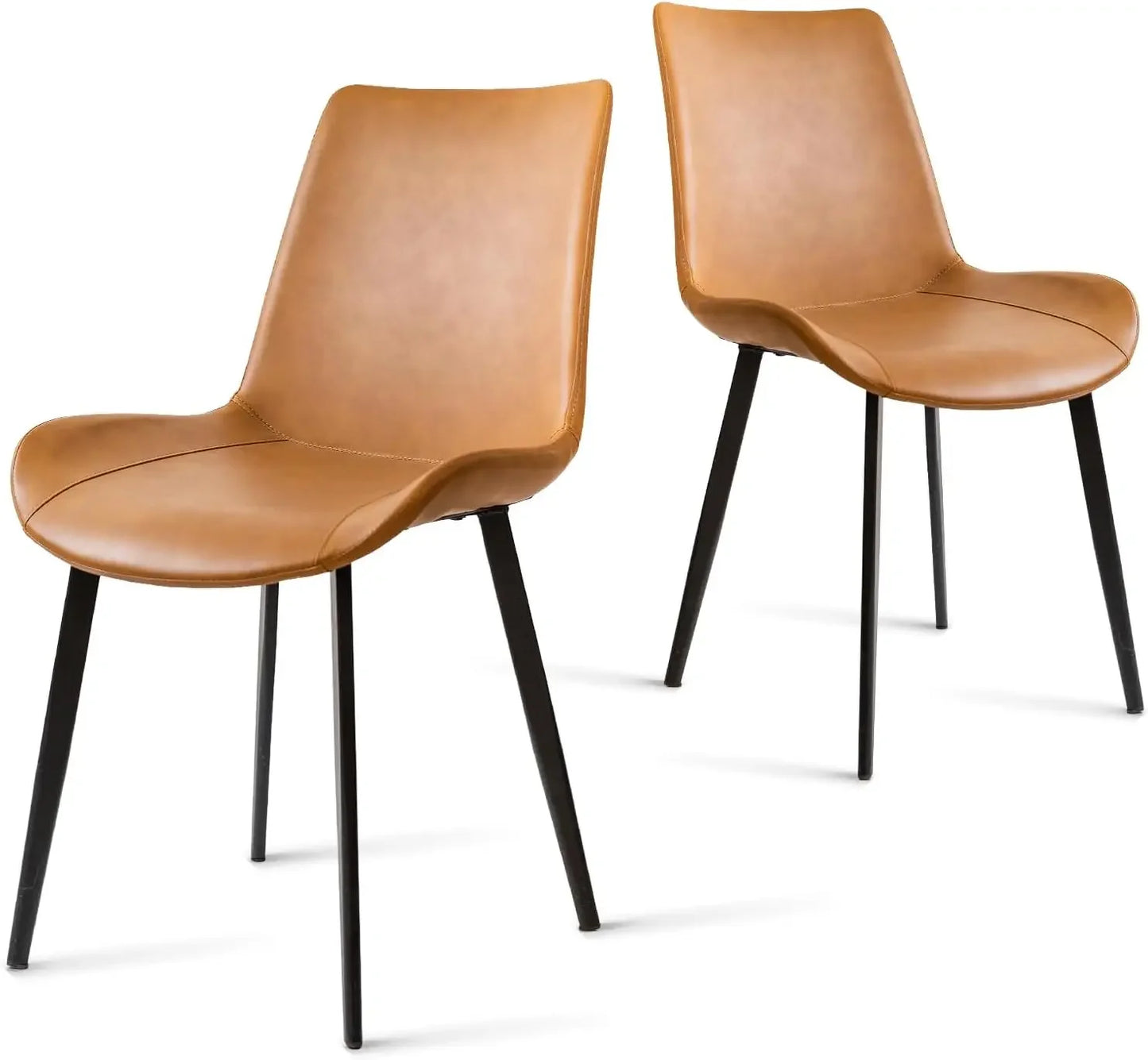 Modern PU Leather Dining Chairs with Sturdy Metal Legs for Home