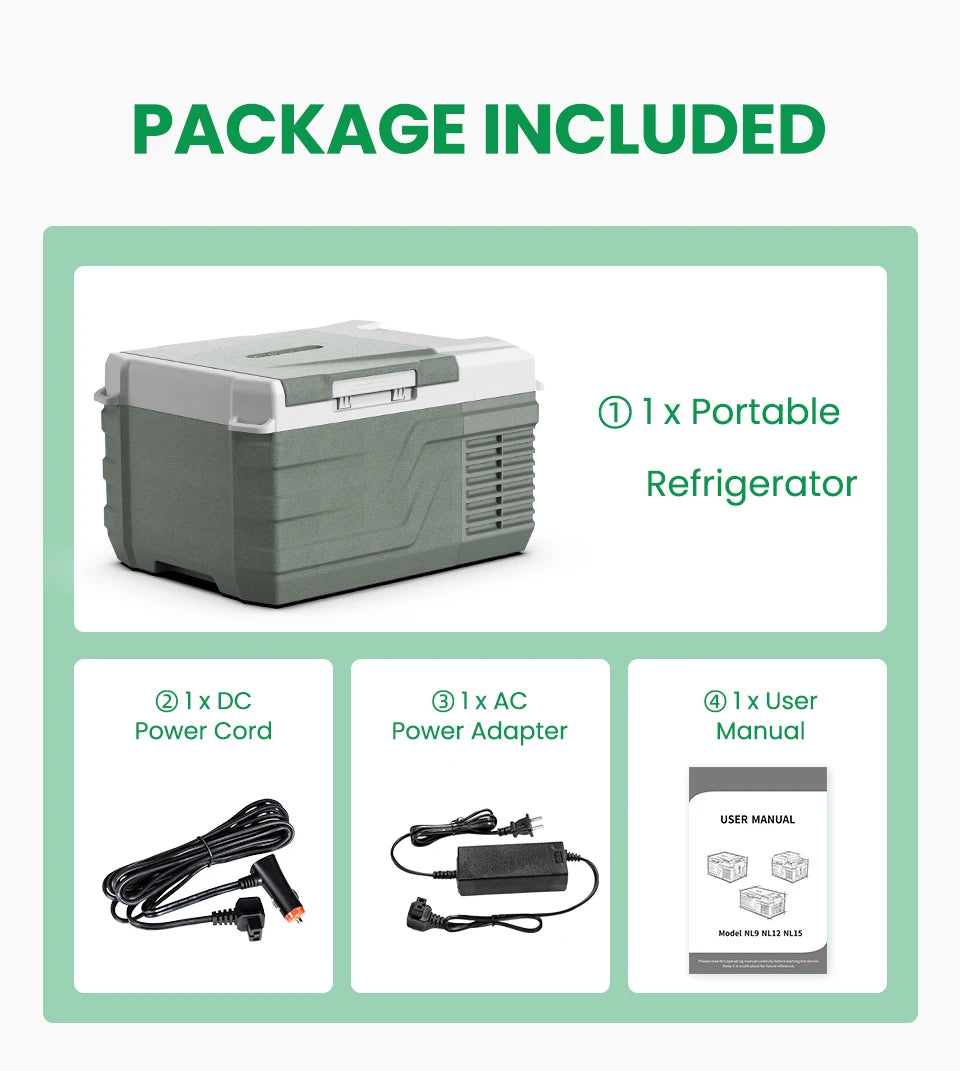 Alpicool NL9 Portable Refrigerator 12V 24V Mini Freezer for Camping