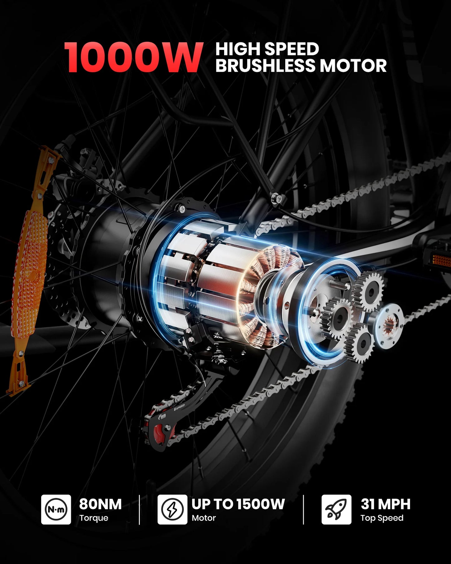 Ljustra AMYET EB26 Electric Bike 1000W 48V Fat Tire Mountain Ebike