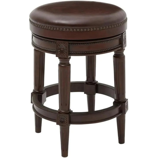 Chapman 26in Counter Height Swivel Bar Stool Backless Distressed Walnut