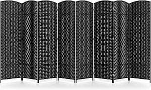 Ljustra 8 Panel Room Divider Folding Privacy Screen Solid Wood Frame