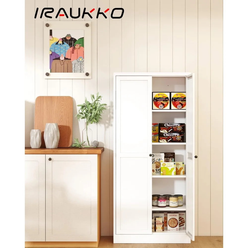 Kitchen Pantry Storage Cabinet 61 Inch with Adjustable Shelves 2 Doors