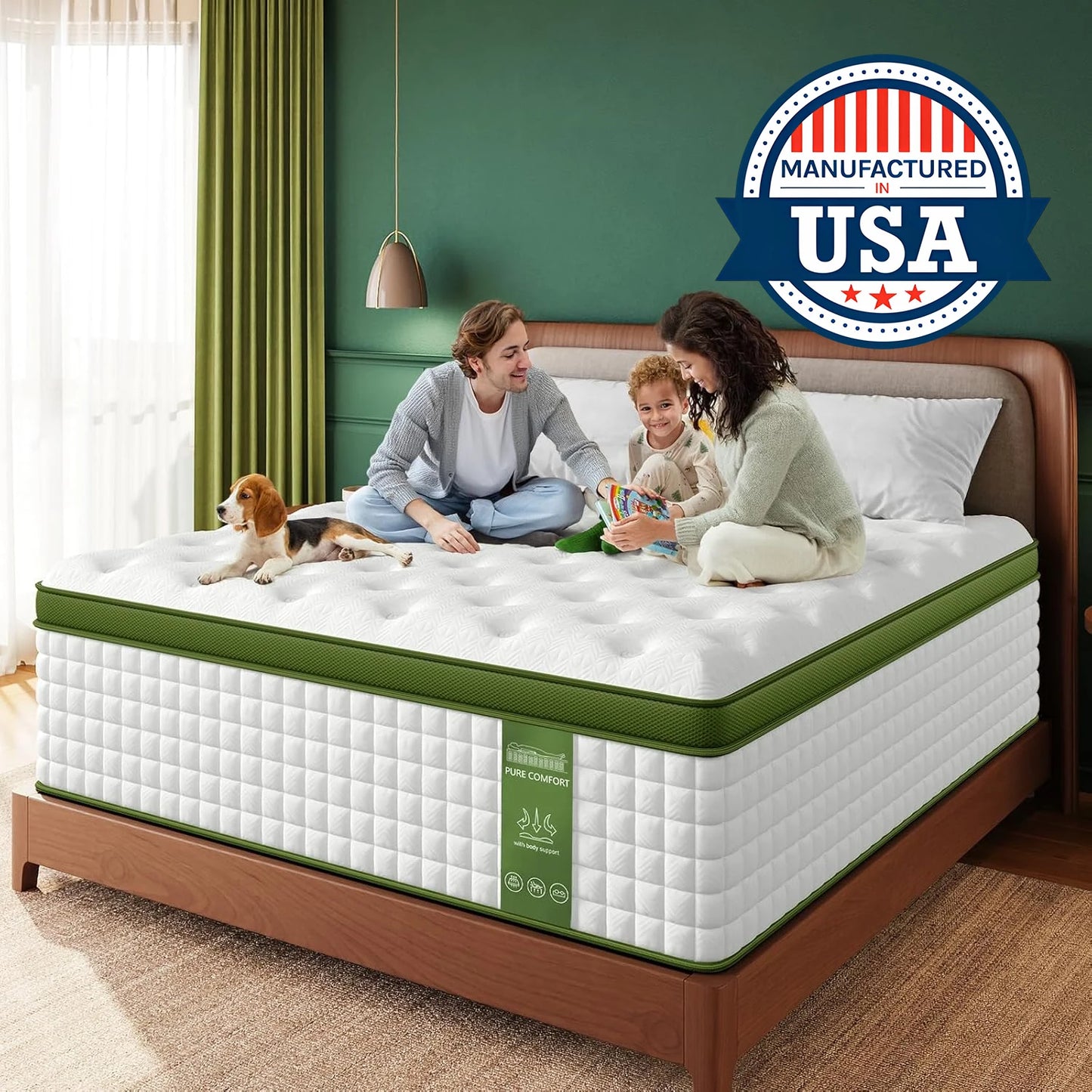 Ljustra 14 Inch Hybrid Mattress Gel Memory Foam Pocket Springs