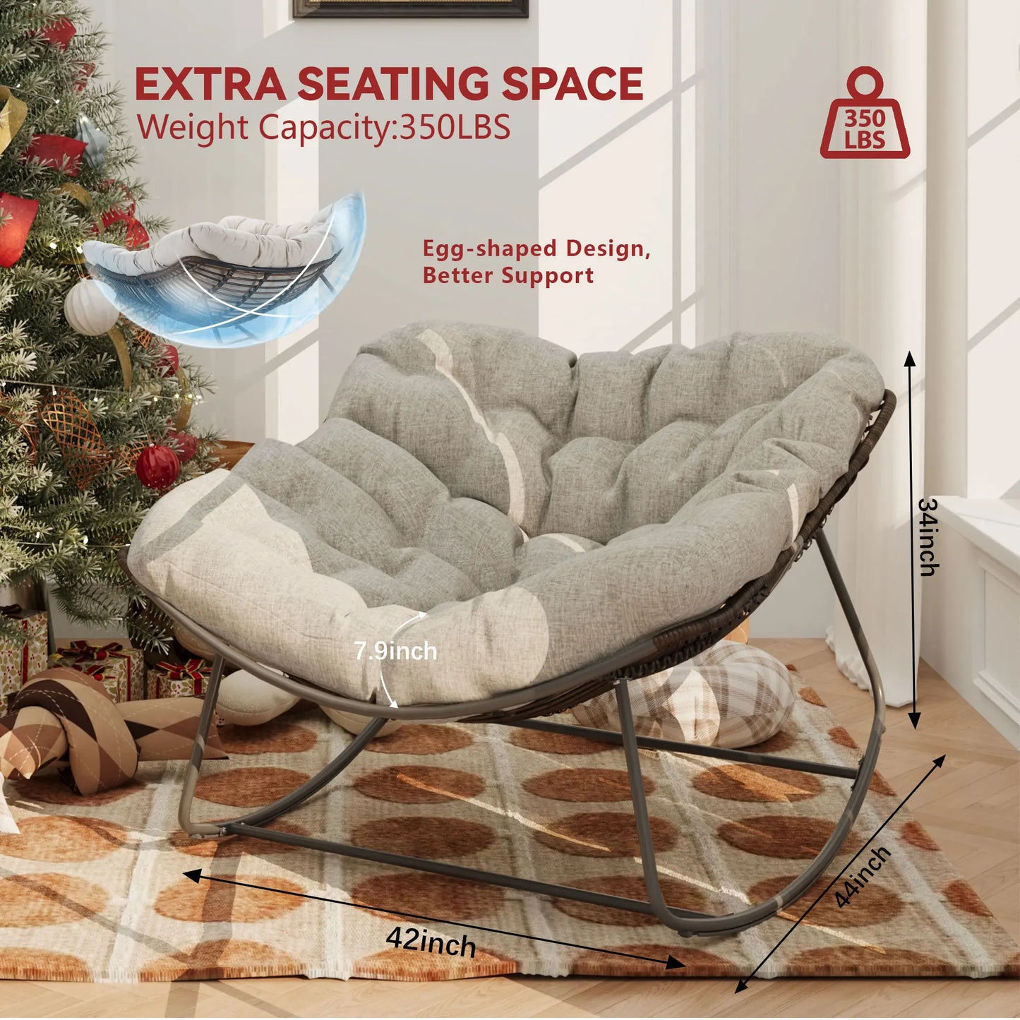 Outdoor Rocking Chair Patio Wicker Egg Chair Indoor Papasan Chair