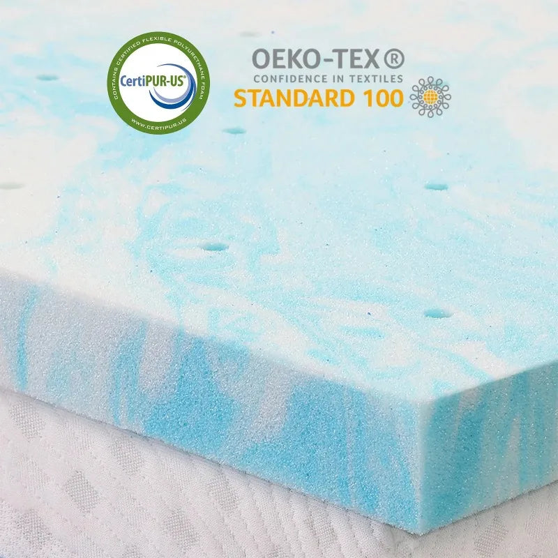 Ljustra Full Mattress Topper Gel Memory Foam CertiPUR-US Cooling Comfort