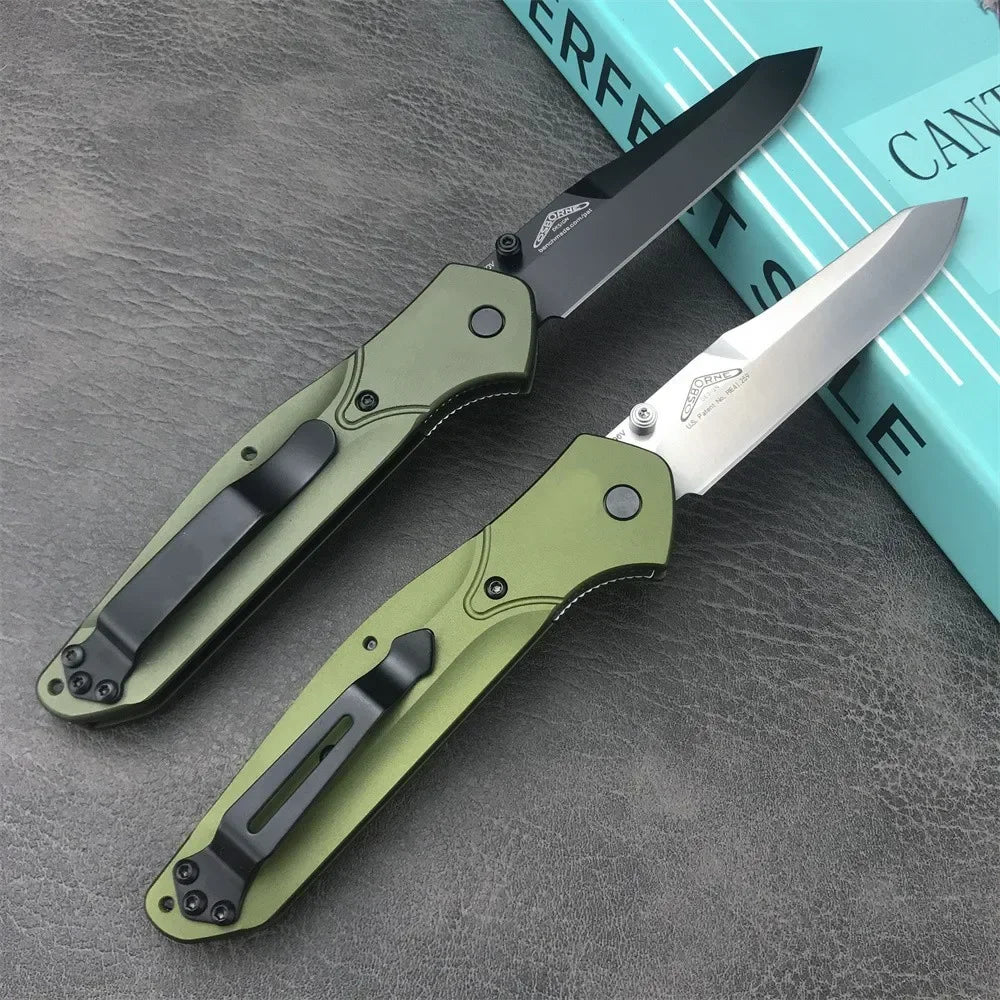 Ljustra Green Handle 940 Folding Knife D2 Blade EDC Survival Tool