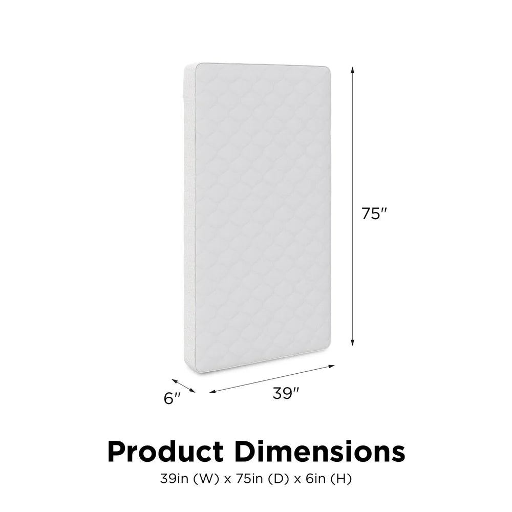 Ljustra Twin Mattress Firm 6 Inch Thermobonded Polyester GREENGUARD