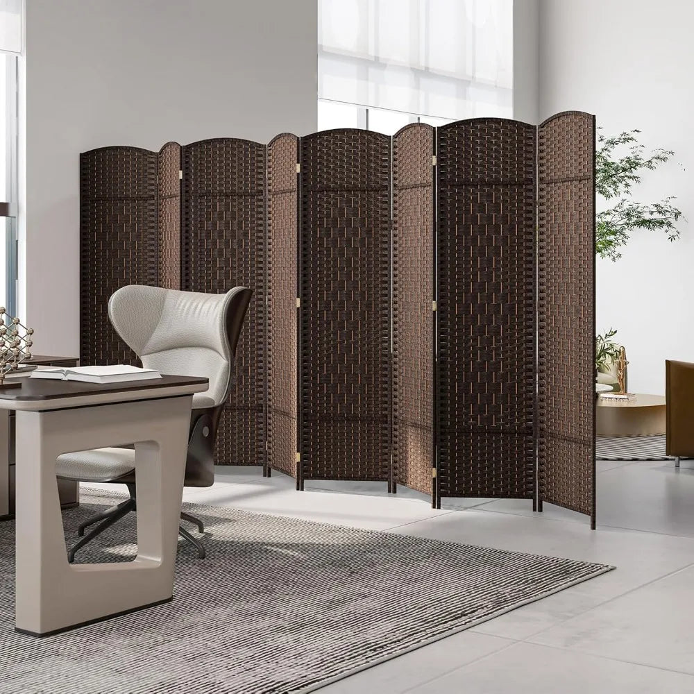 Ljustra 8 Panel Room Divider Folding Privacy Screen Solid Wood Frame