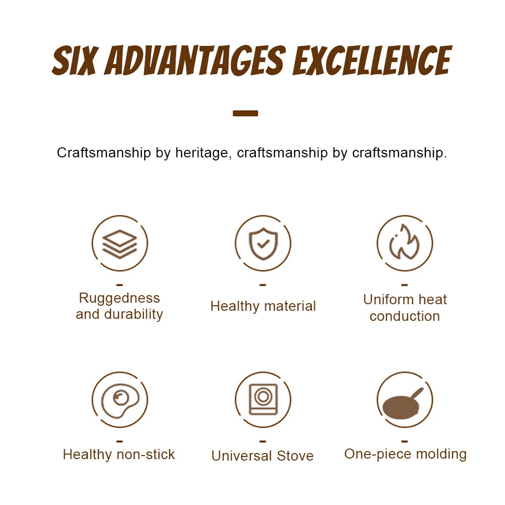 9 Inch Cast Iron Skillet Non Stick Fry Pan Chef Pan Indoor Outdoor Use